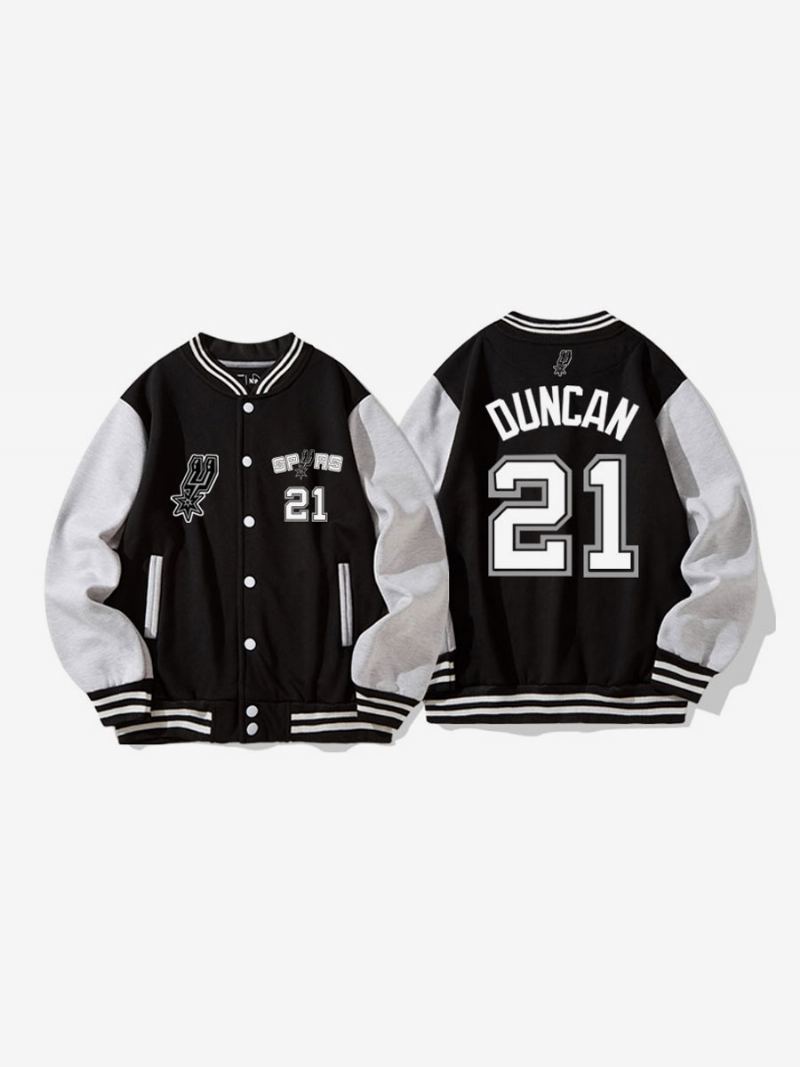 San Antonio Spurs Nummer 21 Duncan Button Down-jakke For Menn