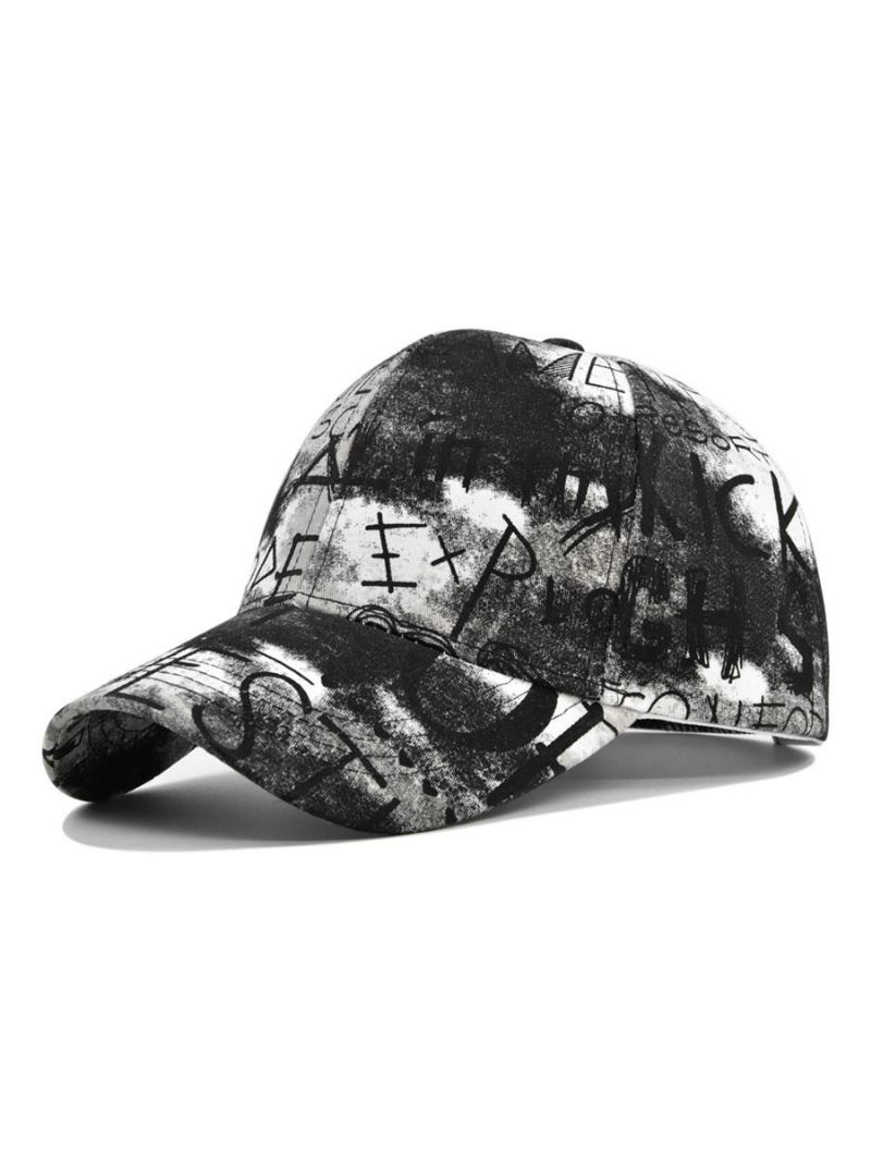 Herrehatt Chic Letters Printed Mønster Polyester Black Hats