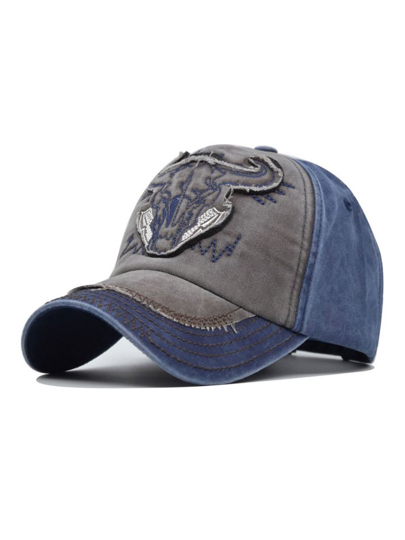 Menn Cap Casual Animal Print Broderte Polyester Gule Hatter - Mørk Navy