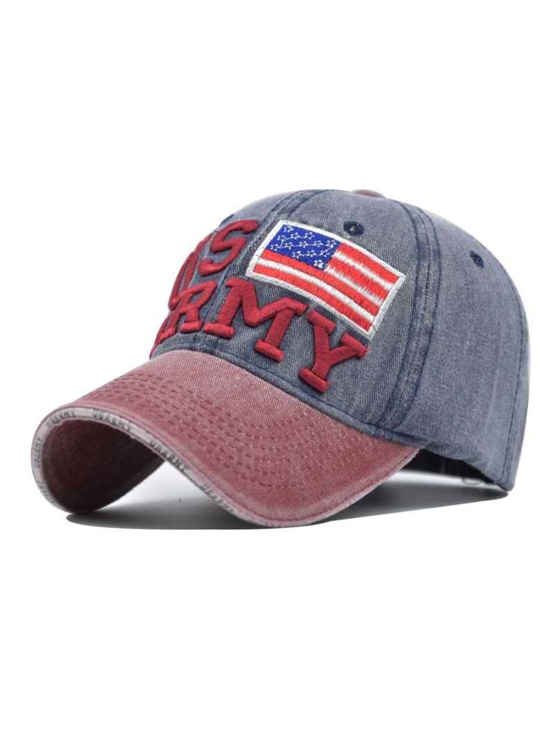 Menn Cap Chic Words Print Brodert Polyester Burgundy Hats - Mørk Navy