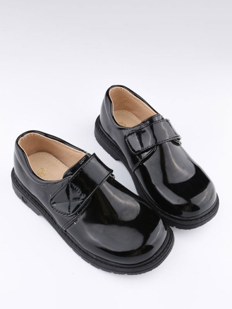 Boy's Dress Sko Hvit Rund Tå Formelle Slip On Party Loafers - Svart