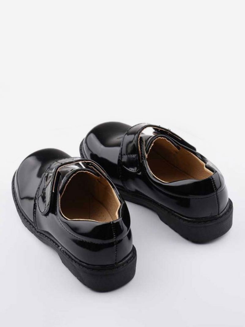 Boy's Dress Sko Hvit Rund Tå Formelle Slip On Party Loafers - Svart