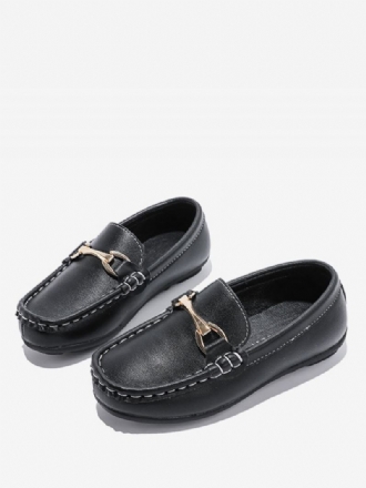 Boy's Loafers Sko Svart Rund Toe Slip On Causal