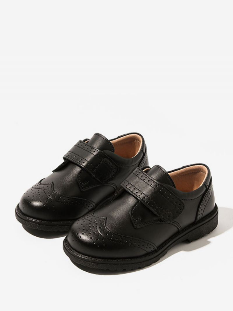 Boy's Loafers Sko Svart Rund Toe Slip On Formelle Festsko Til Gutt