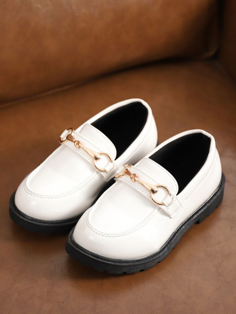 Boy's Loafers Slip On Penny Causal Sko For Barn - Hvit