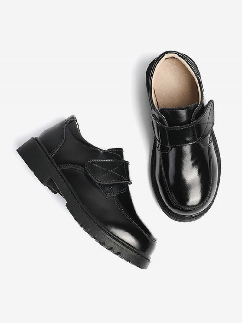 Kjolesko Til Gutter Black Runde Toe Slip On Formelle Party Loafers For Boy - Svart