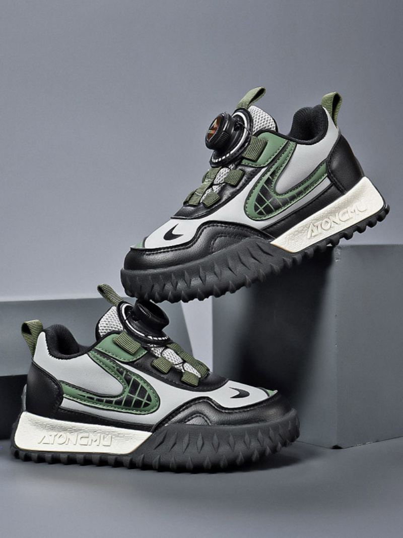 Svarte Roudn Toe Kids Joggesko - Hunter Green