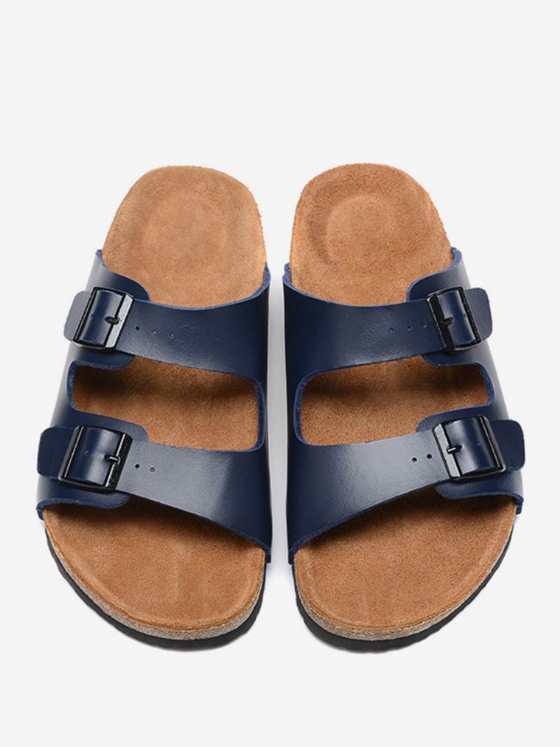 Herre Sandaler Slip-on Justerbar Stropp Spenne Slippers Flat - Blå