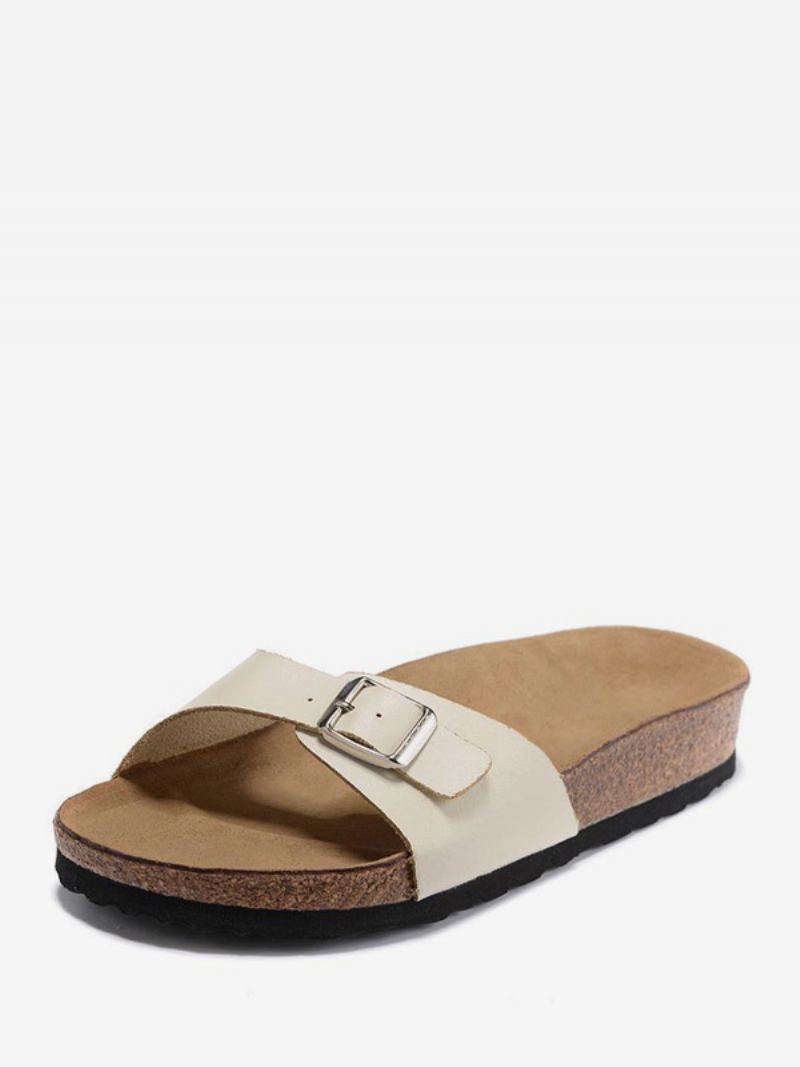 Herre Sandaler Slip-on Justerbar Stropp Spenne Slippers Flat - Beige