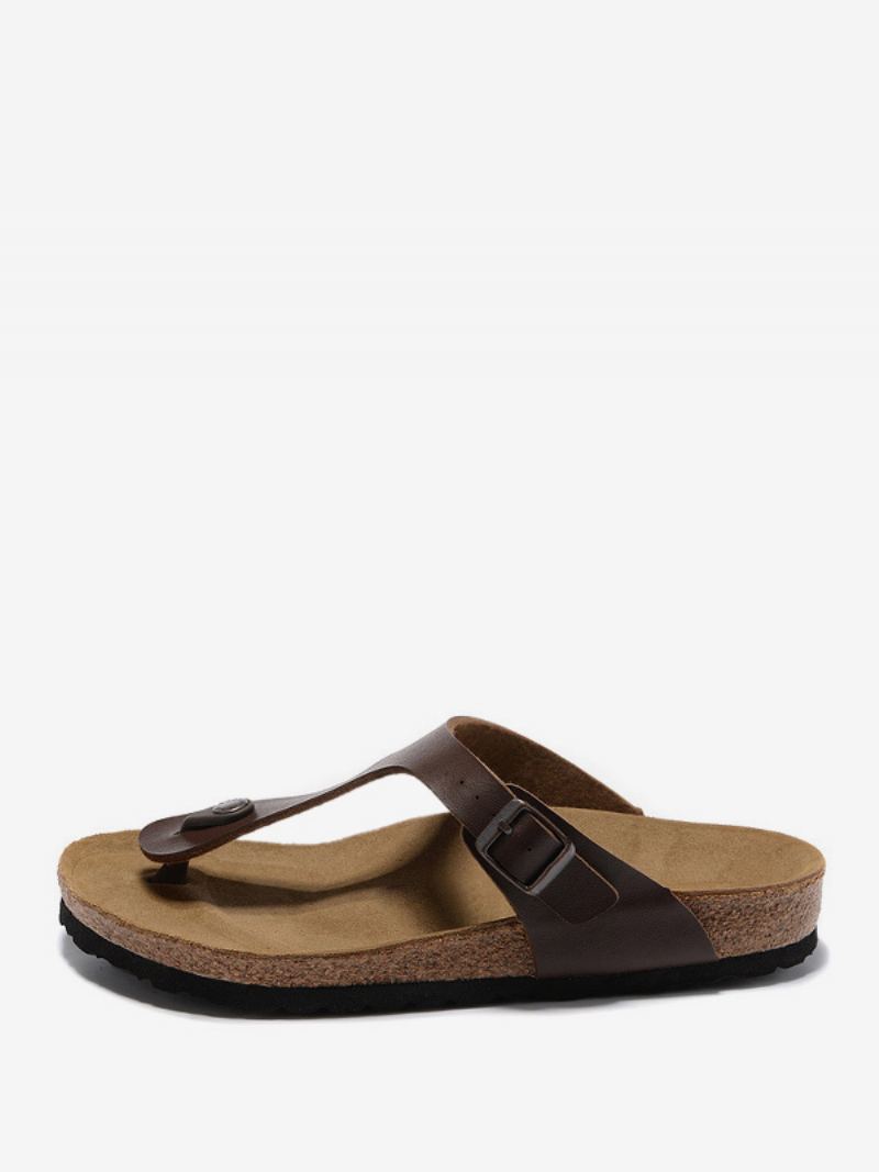 Herre Sandaler Slip-on Slippers Flat - Kaffe Brun