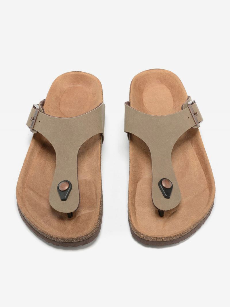 Herre Sandaler Slip-on Slippers Flat - Khaki