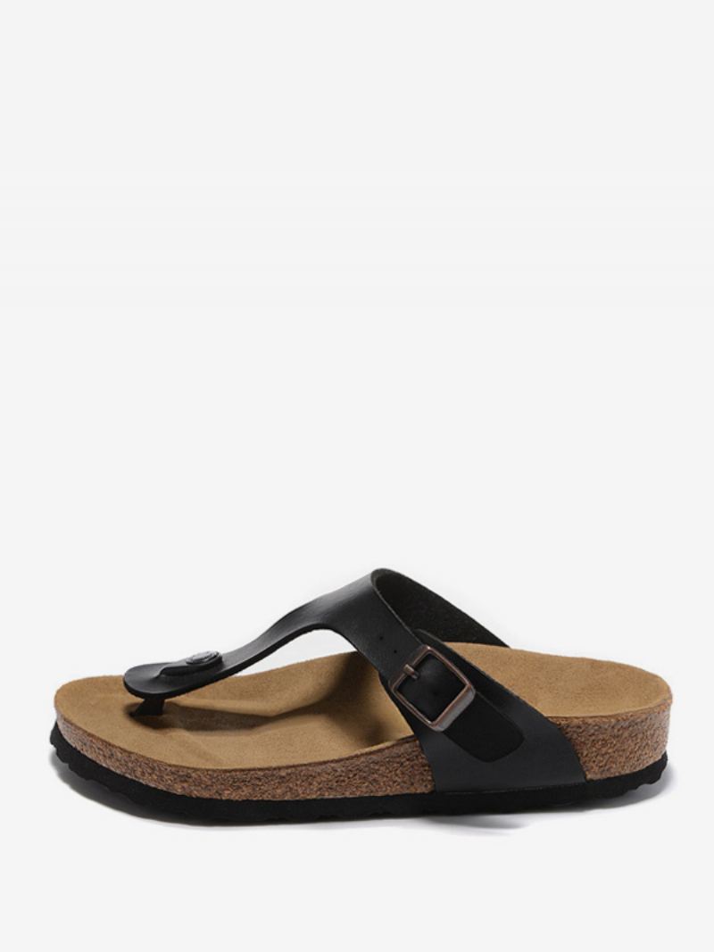 Herre Sandaler Slip-on Slippers Flat - Sort