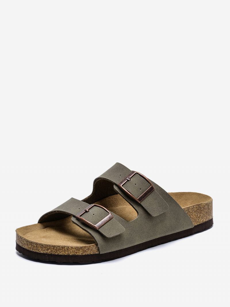 Herresandaler Slip-on Color Block Pu-skinn Splittsåle