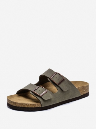 Herresandaler Slip-on Color Block Pu-skinn Splittsåle