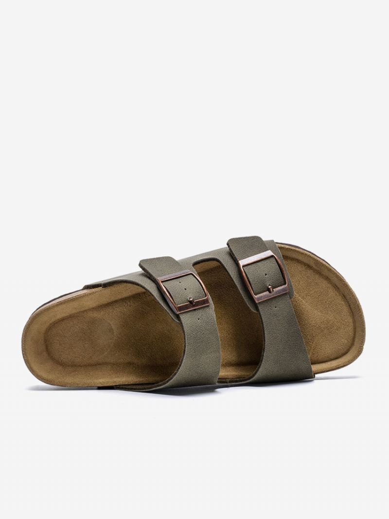 Herresandaler Slip-on Color Block Pu-skinn Splittsåle - Kaffe Brun