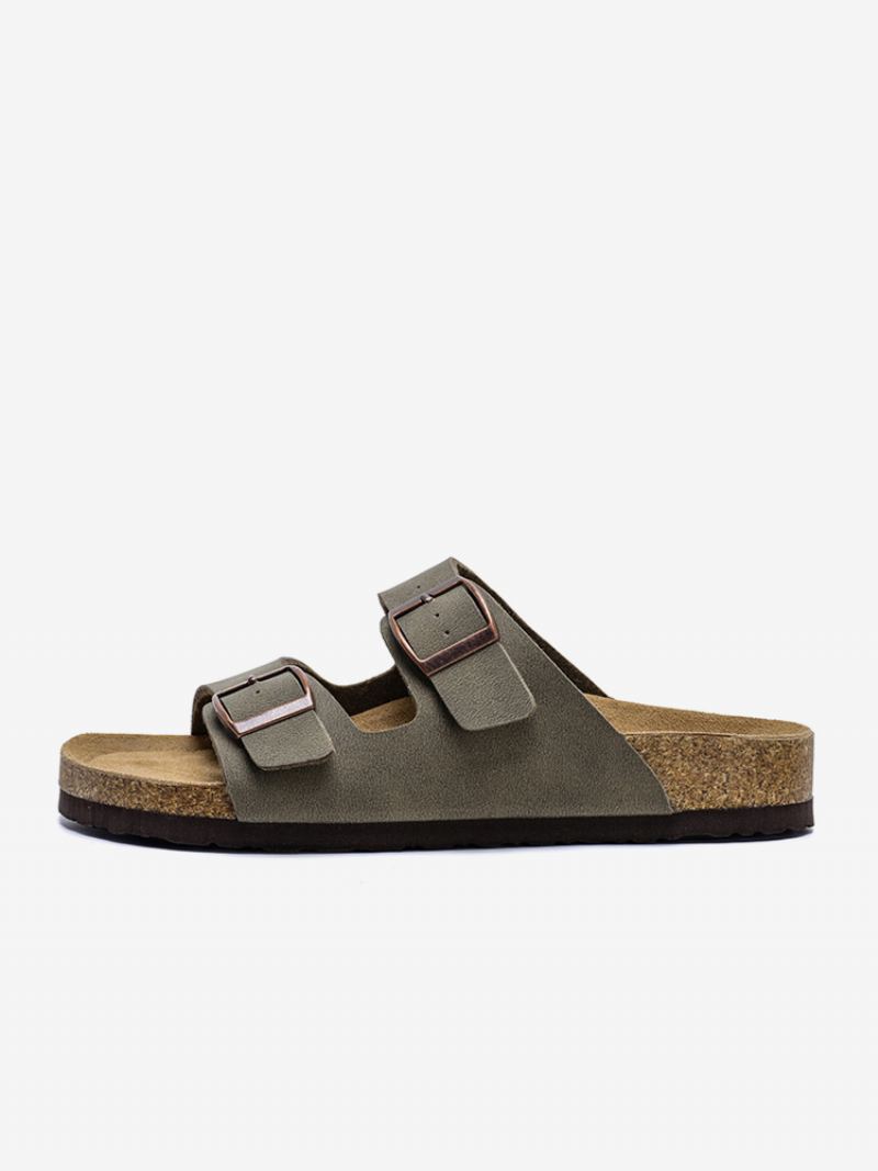 Herresandaler Slip-on Color Block Pu-skinn Splittsåle - Kaffe Brun