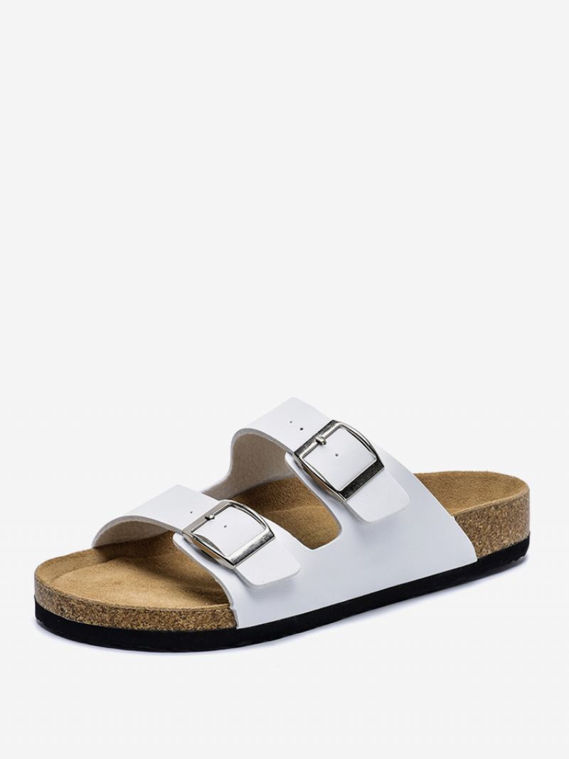 Herresandaler Slip-on Color Block Pu-skinn Splittsåle - Hvit