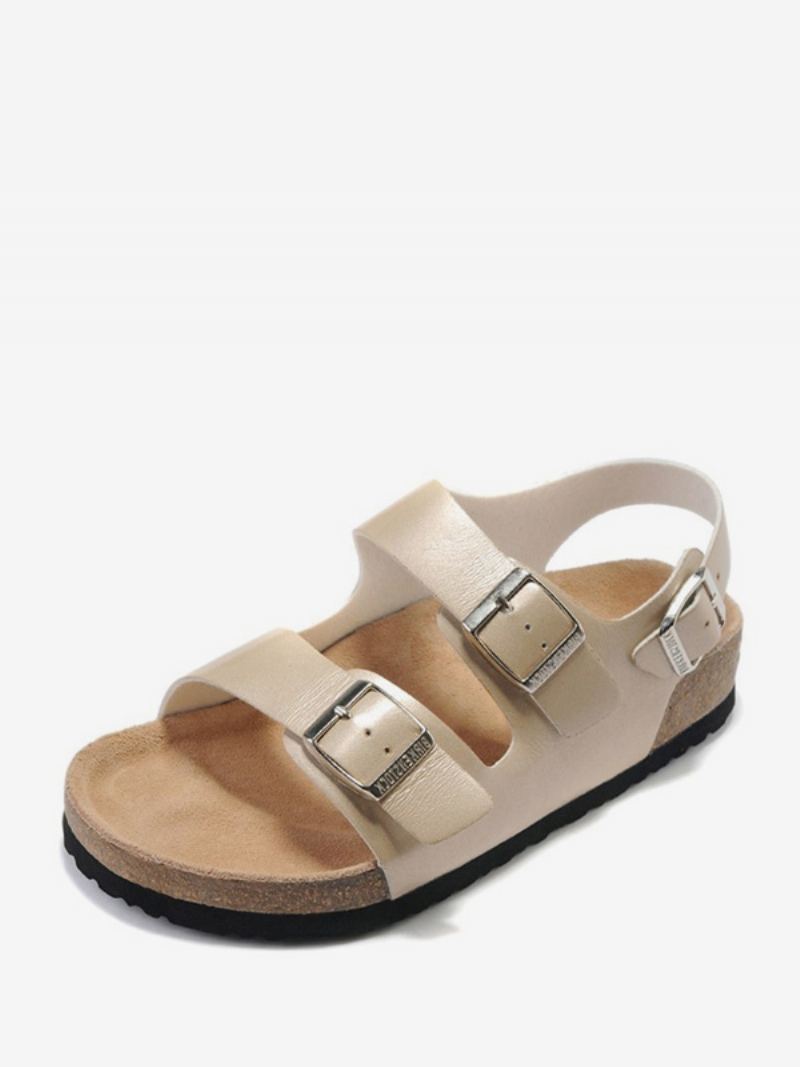 Herresandaler Slip-on Justerbar Strap Spenne Slippers Flat Sandaler - Lys Gul