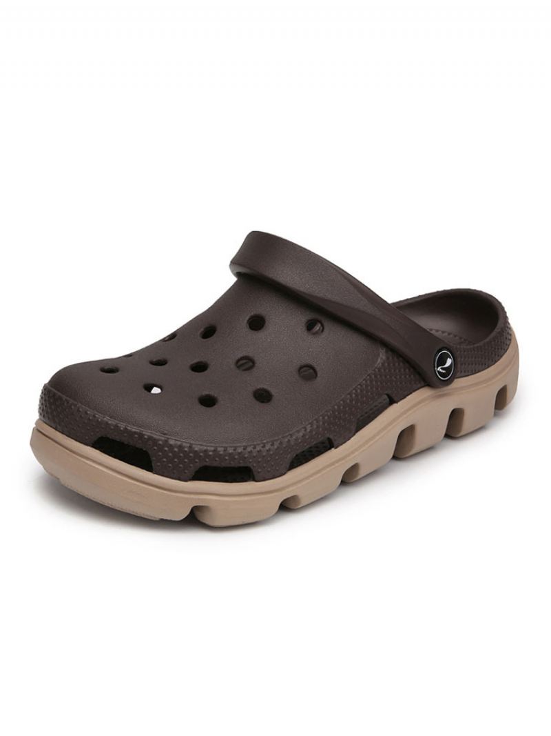 Herresandaler Slip-on Pvc Øvre Eva-såle - Dyp Brun