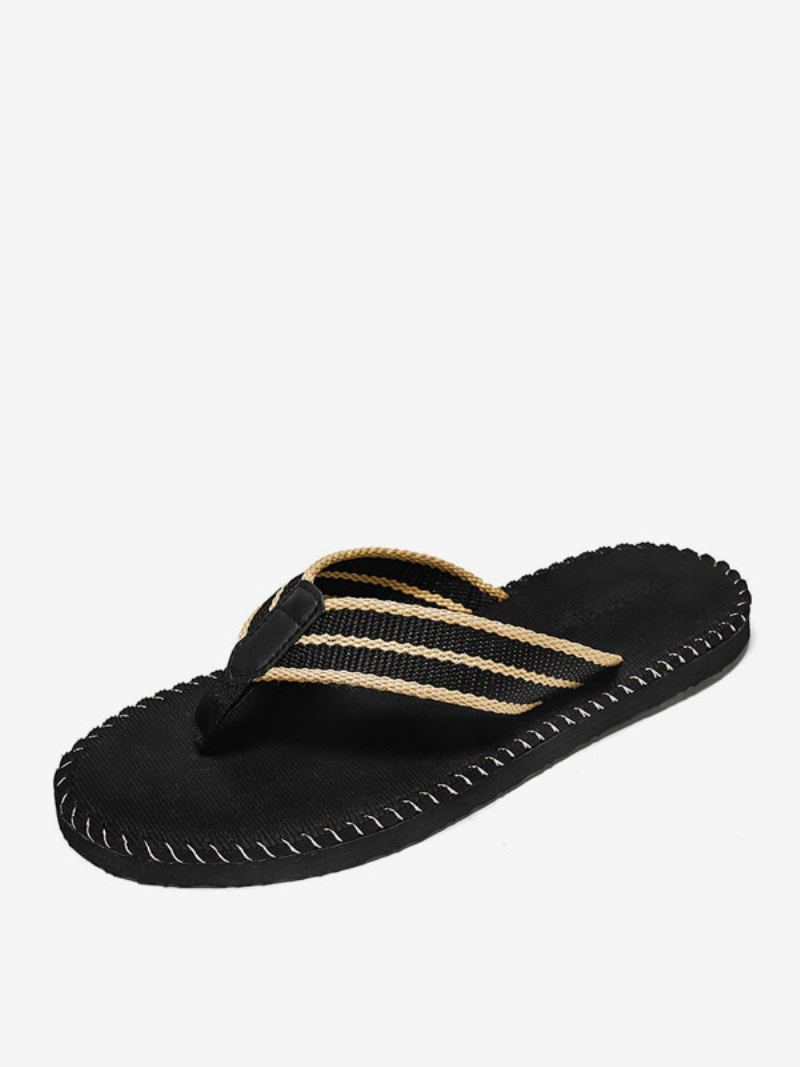 Sandaler For Menn Slip-on Pu-skinn Eva-såle - Sort