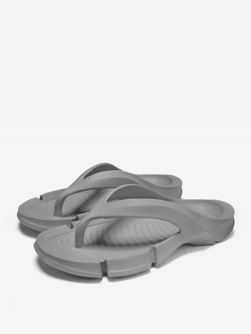 Sandaler For Menn Slip-on Pu-skinn Eva-såle - Grå