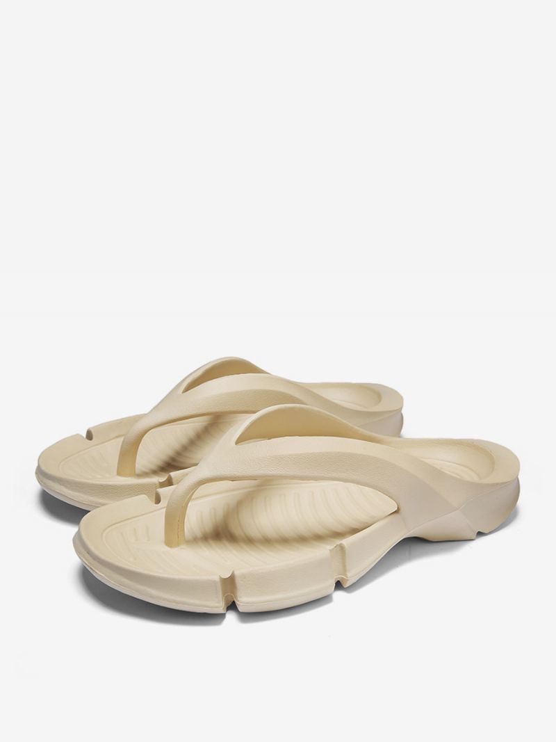 Sandaler For Menn Slip-on Pu-skinn Eva-såle - Khaki