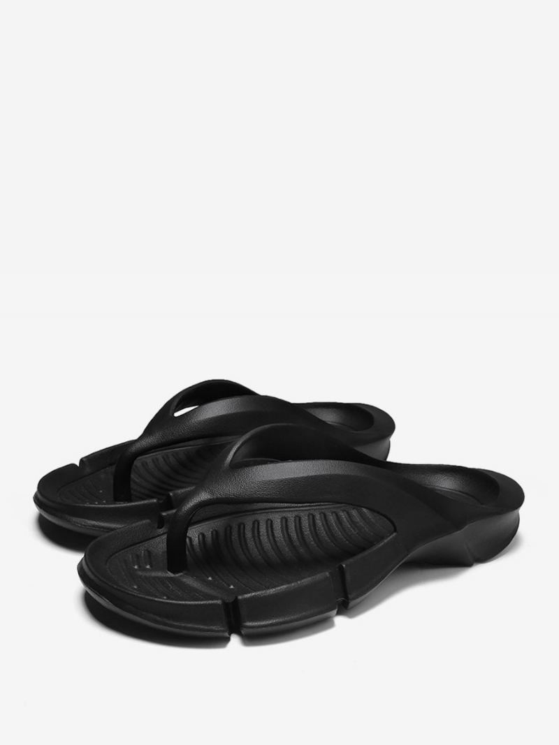 Sandaler For Menn Slip-on Pu-skinn Eva-såle - Sort