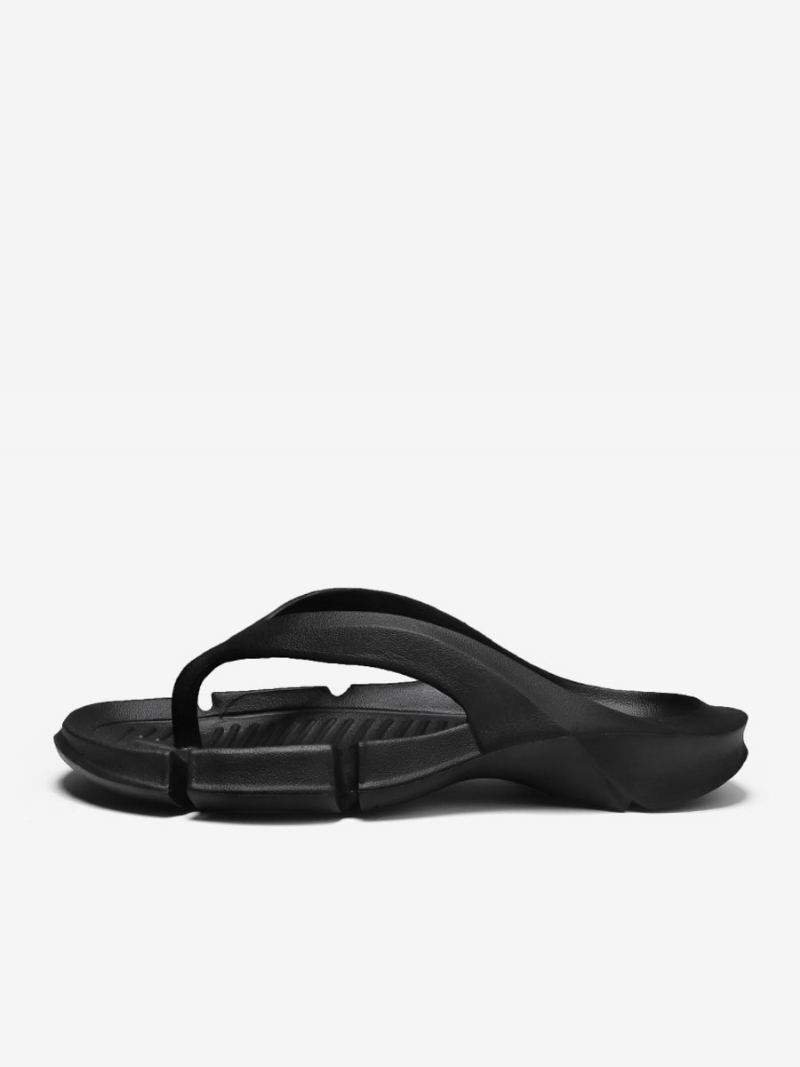 Sandaler For Menn Slip-on Pu-skinn Eva-såle - Sort