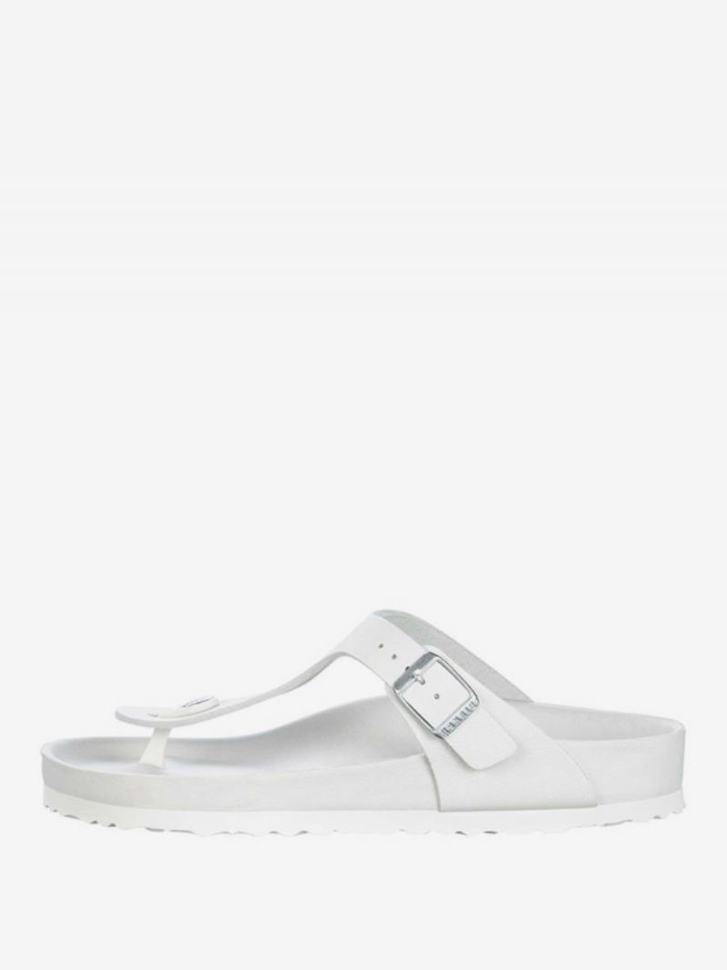 Sandaler For Menn Slip-on Pu Skinn Gummisåle Tøfler Flate