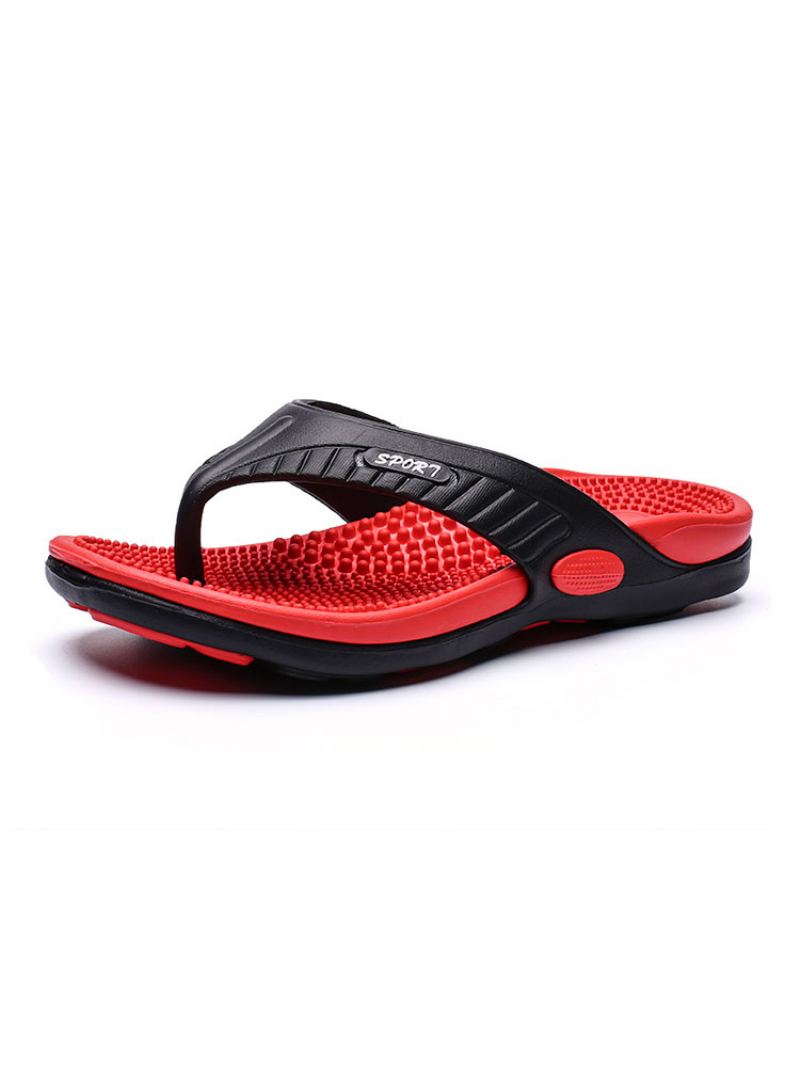 Sandaler For Menn Slip-on Pvc Øvre Eva-såle - Rød