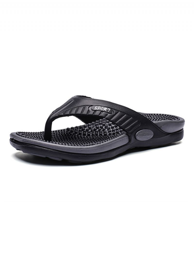 Sandaler For Menn Slip-on Pvc Øvre Eva-såle - Sort