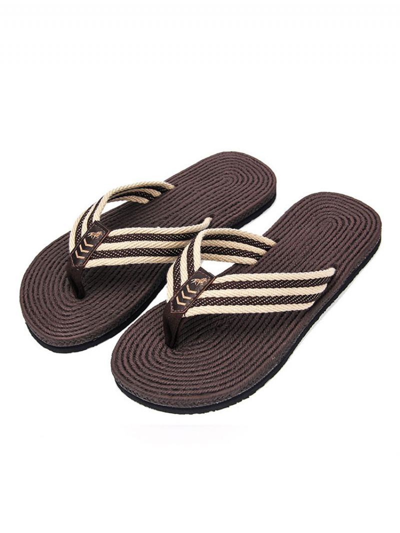 Sandaler For Menn Slip-on Pvc Øvre Eva-såle - Kaffe Brun