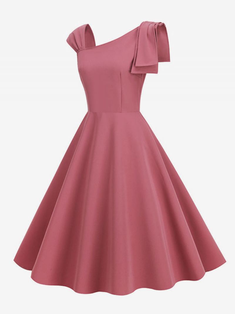 Retrokjole For Kvinner 1950-talls Audrey Hepburn-stil Ermeløs Medium Rockabilly-kjole - Blush Pink