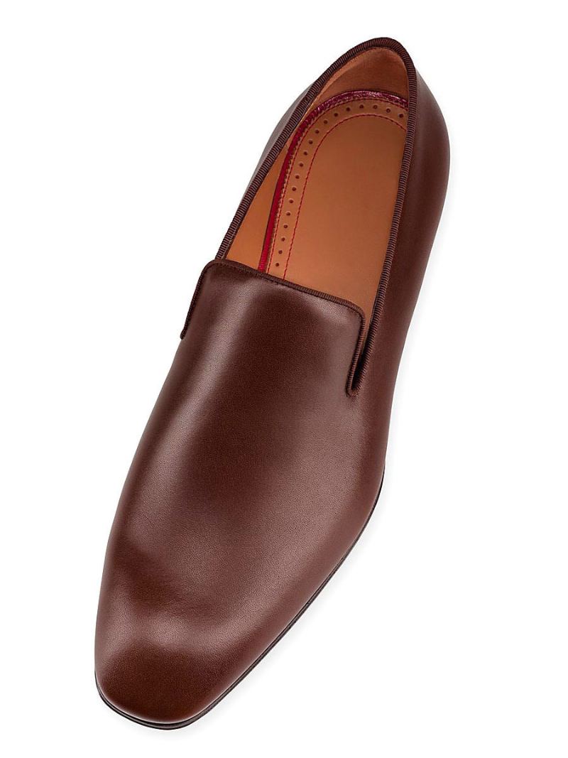 Brudekjole Sko For Menn Rund Toe Slip-on Kuskinn Brun Prom Fest - Kaffe Brun