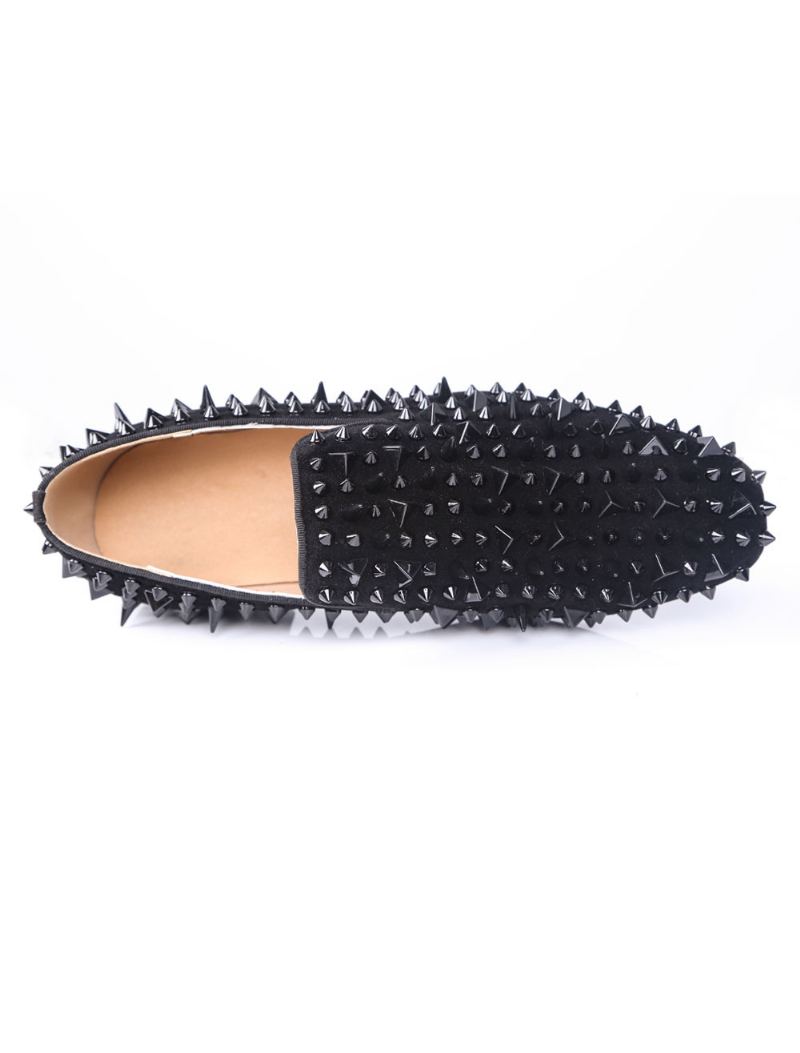 Herre Black Spike Loafers Prom Party Bryllup Sko Ball Bryllupssko Med Riverts - Svart