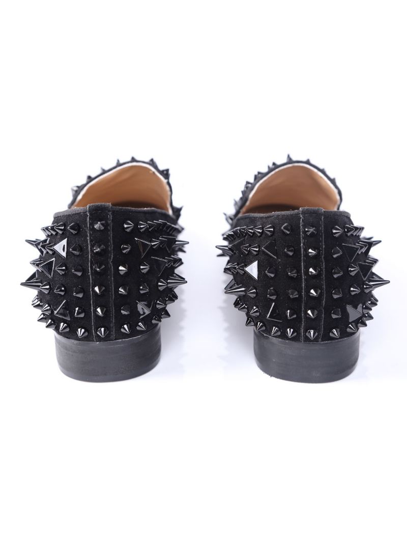 Herre Black Spike Loafers Prom Party Bryllup Sko Ball Bryllupssko Med Riverts - Svart