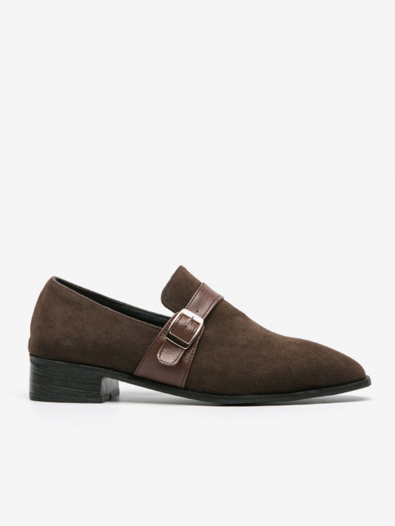 Herre Loafer Sko Pu Skinn Monk Strap Slip-on - Kaffe Brun