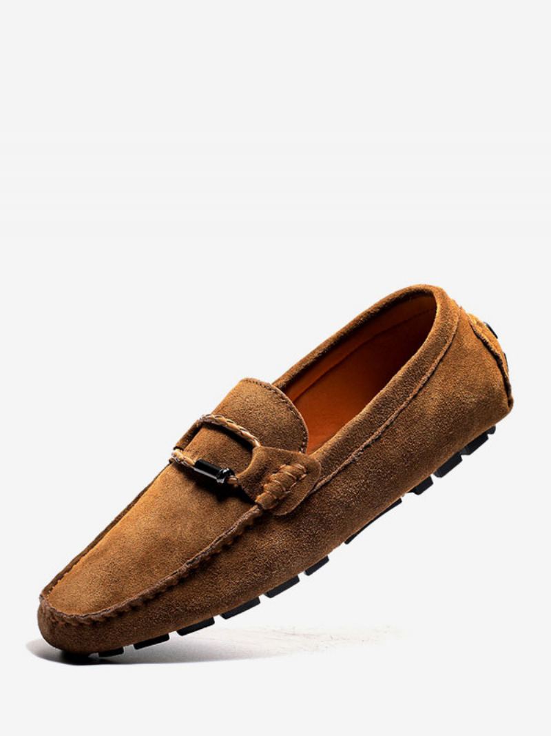 Herre Loafer Sko Slip-on Metalldetaljer Rund Tå - Gul