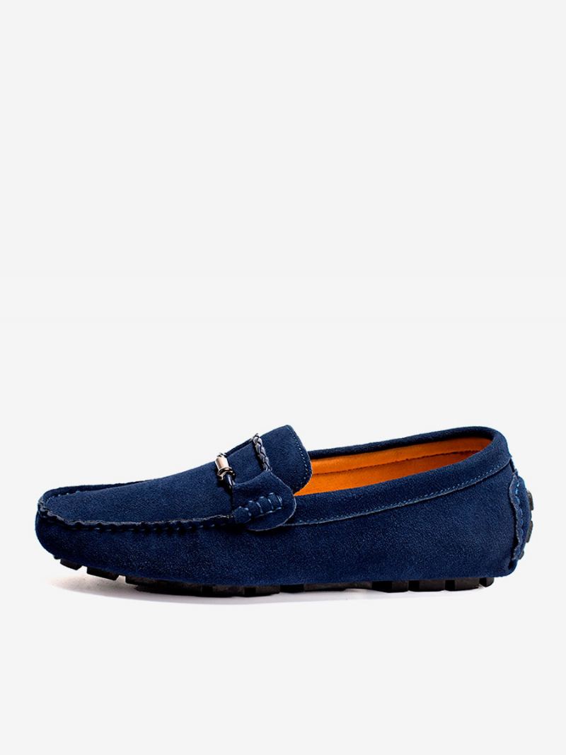 Herre Loafer Sko Slip-on Metalldetaljer Rund Tå - Dyp Blå