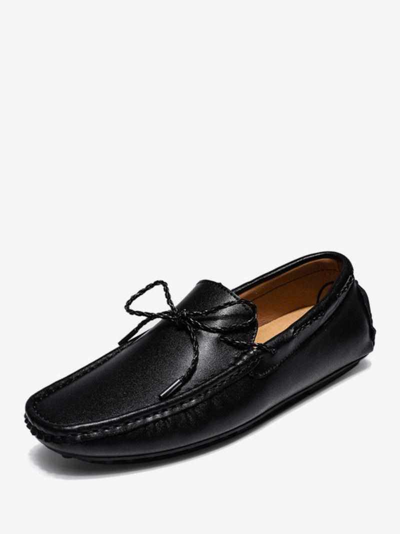 Herre Loafer Sko Slip-on Rund Tå Pu-skinn - Sort