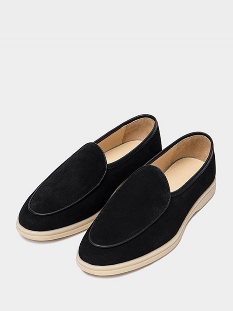 Herre Loafer Slip-on Rund Tå Kuskinn Sko - Sort