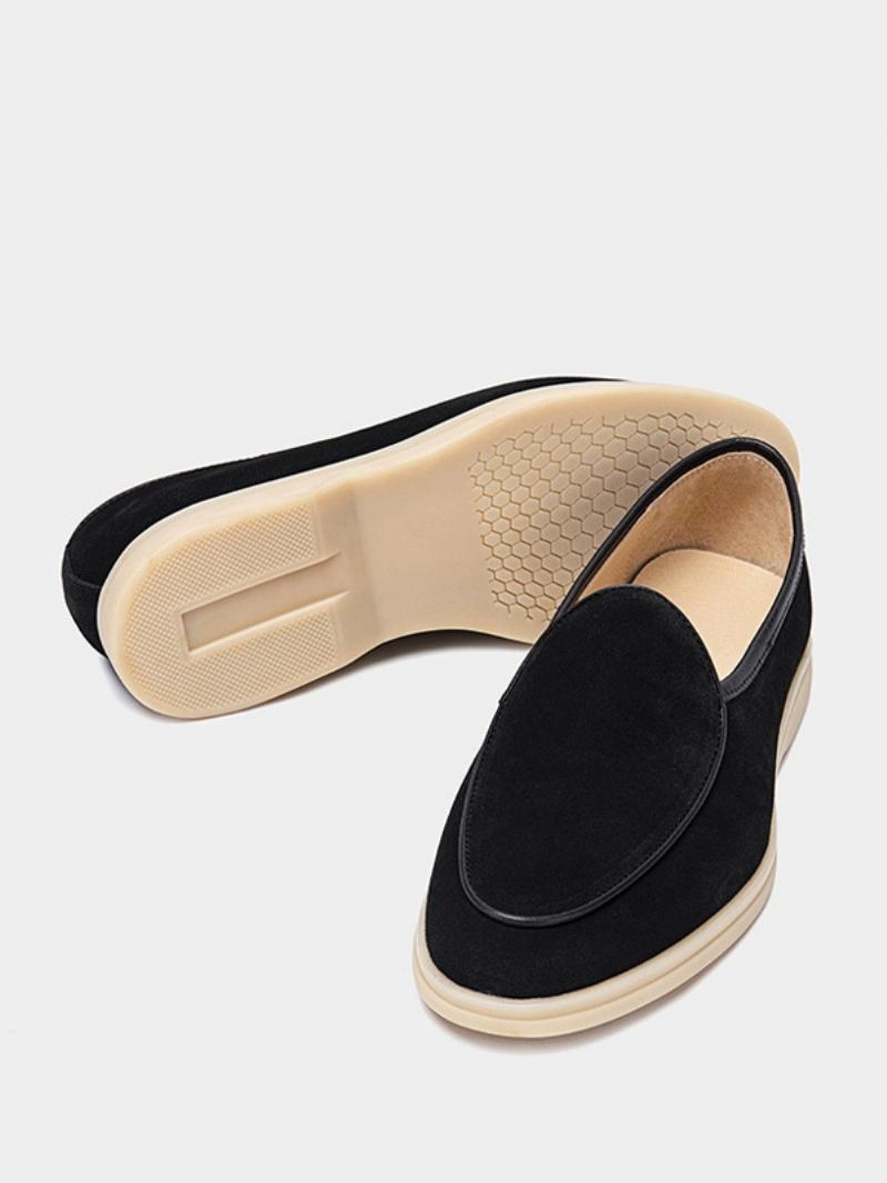 Herre Loafer Slip-on Rund Tå Kuskinn Sko - Sort