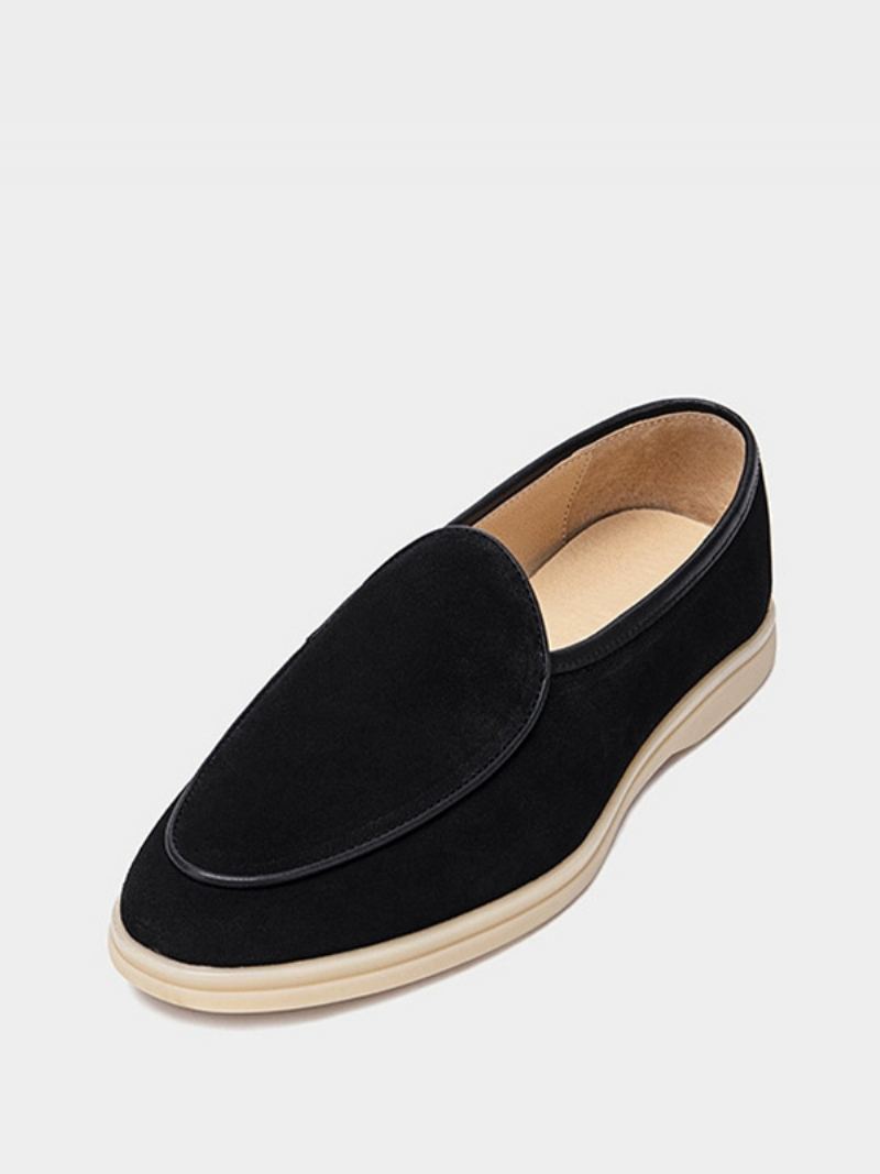 Herre Loafer Slip-on Rund Tå Kuskinn Sko - Sort