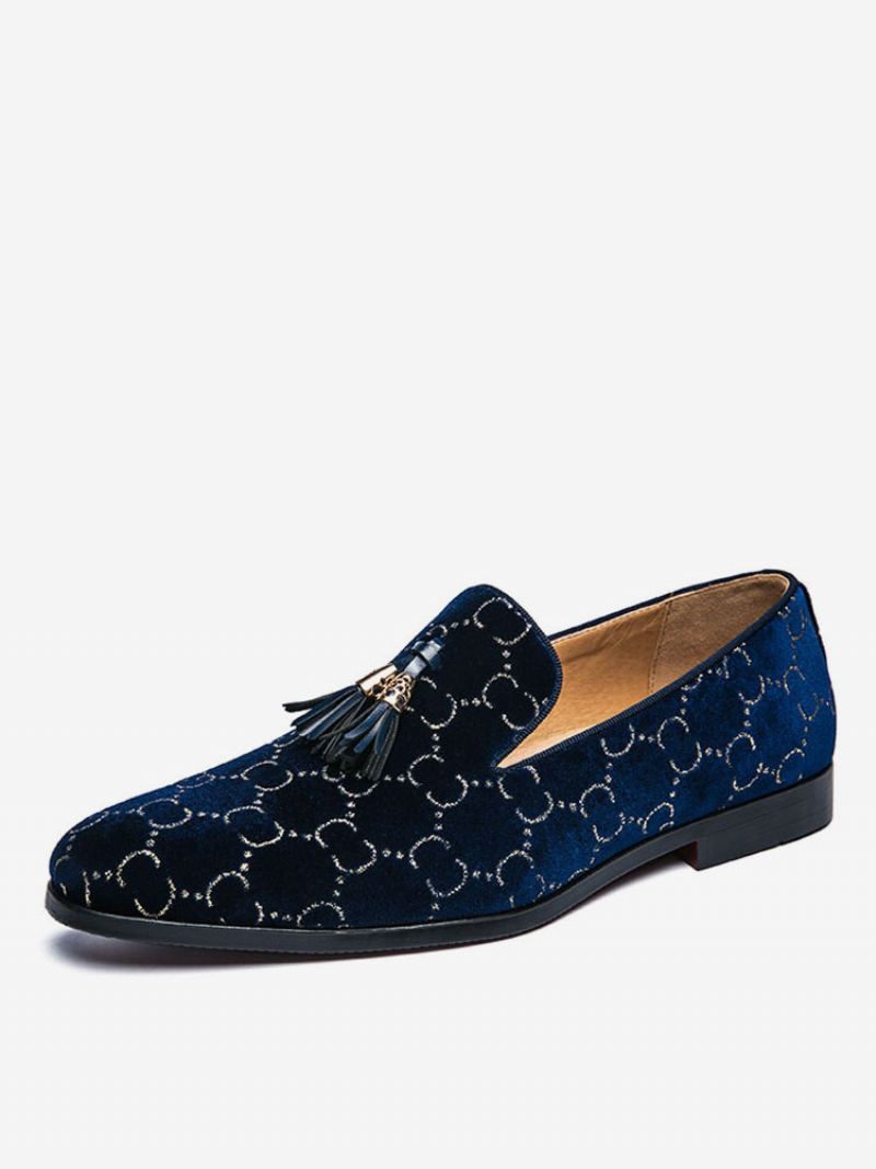 Herre Loafers For Menn Pu Skinn Prom Slip-on Low Topper Blå Dusker Sko - Blå