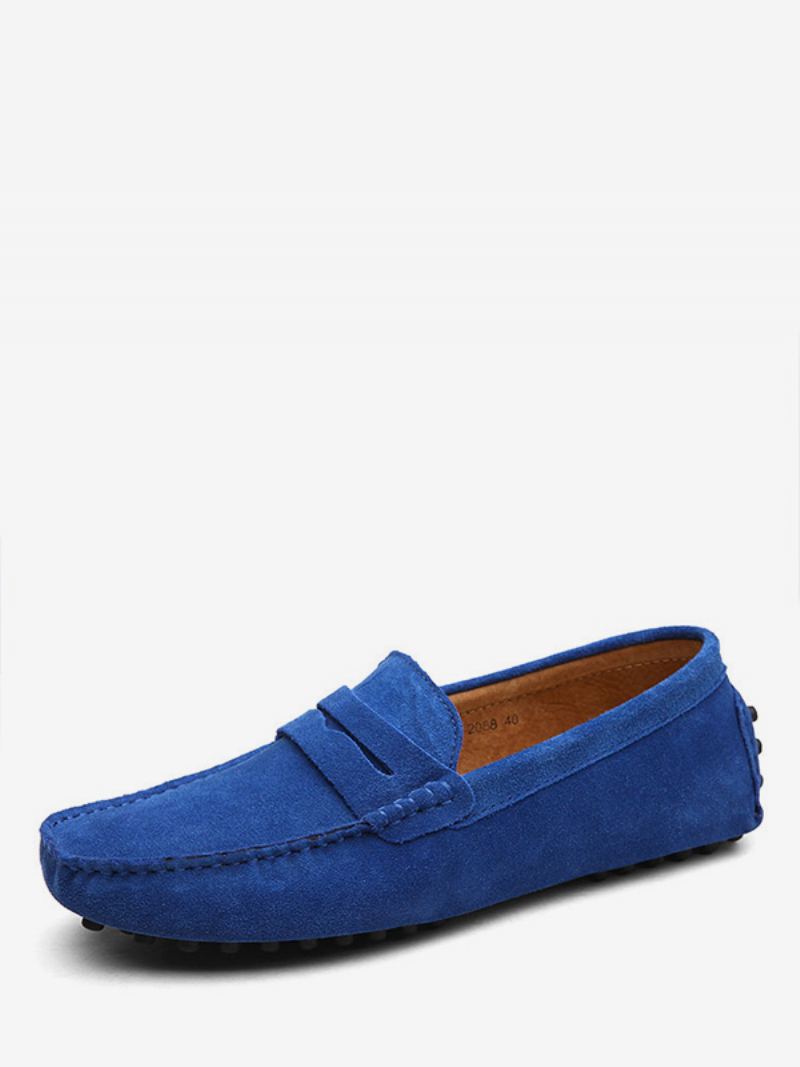 Herre Loafers I Semsket Skinn Moccasin Slip-on Kjøresko