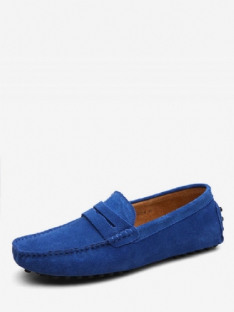 Herre Loafers I Semsket Skinn Moccasin Slip-on Kjøresko