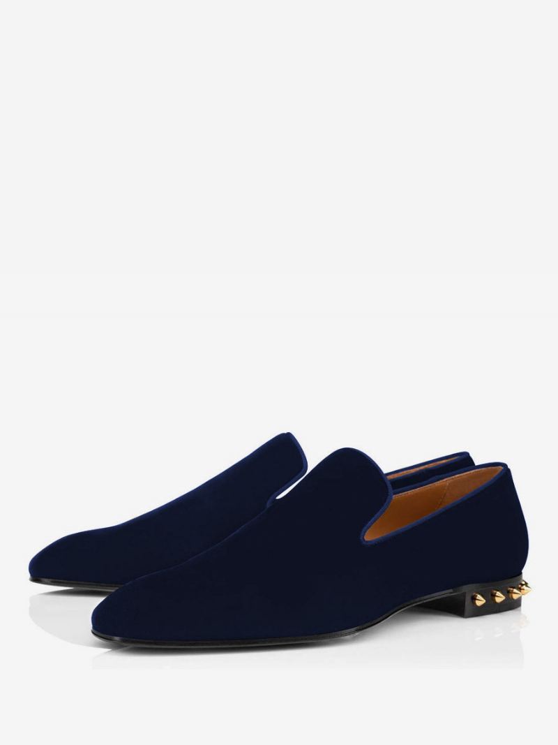 Herre Micro Suede Øvre Nagler Artwork Loafer Slip-on Sko - Dark Navy