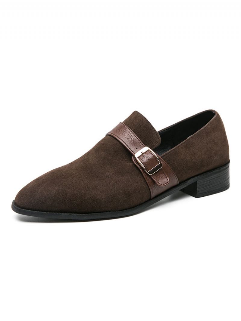 Herre Monk Strap Loafer Prom Party Bryllup Sko Svart Slip-on Formelle Bryllupssko - Kaffe Brun