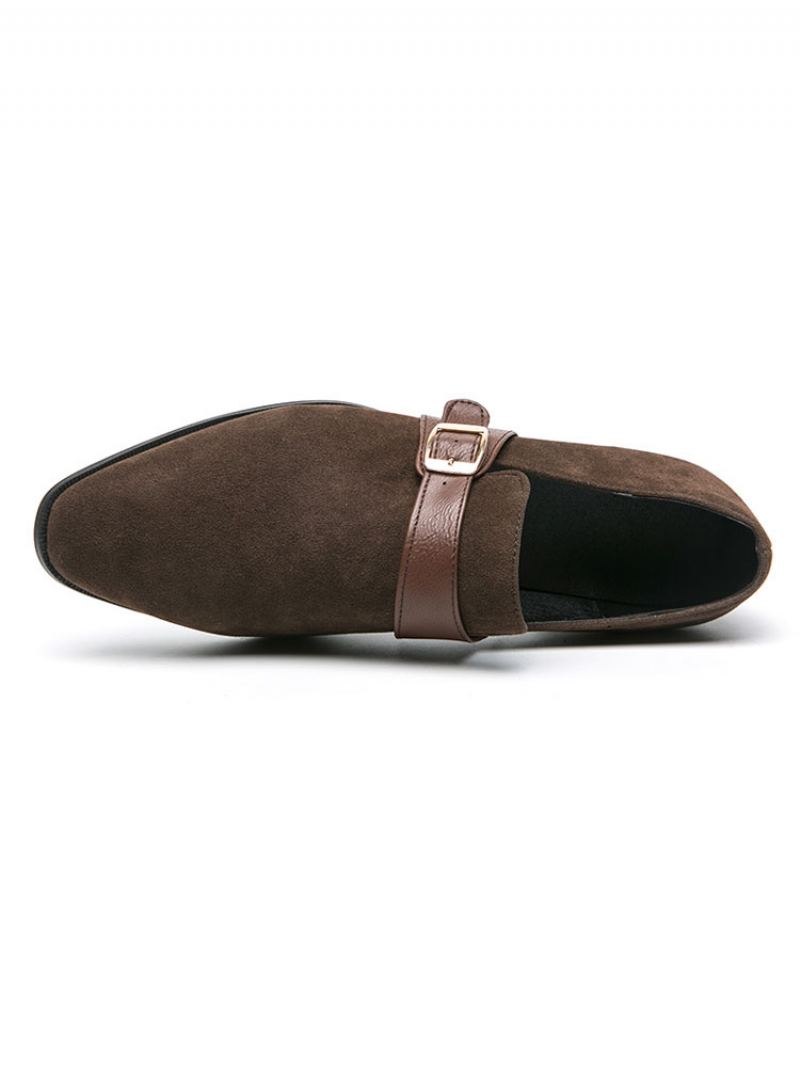 Herre Monk Strap Loafer Prom Party Bryllup Sko Svart Slip-on Formelle Bryllupssko - Kaffe Brun