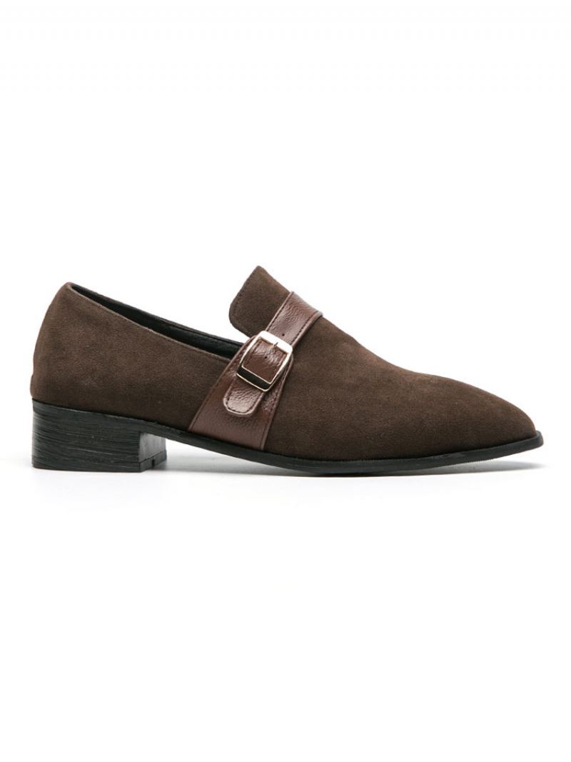 Herre Monk Strap Loafer Prom Party Bryllup Sko Svart Slip-on Formelle Bryllupssko - Kaffe Brun